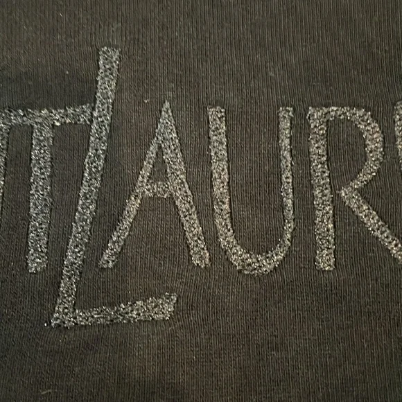 Saint Laurent Women's Glitter-Logo Cropped Sweatshirt - Picture 4 of 8